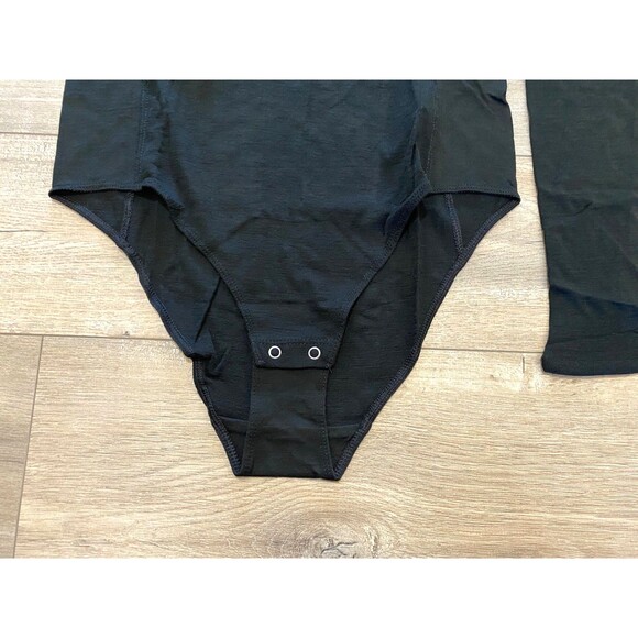Icebreaker Merino Wool Queens Womens M Long Sleeve High Neck Bodysuit NWT Black - Picture 3 of 10